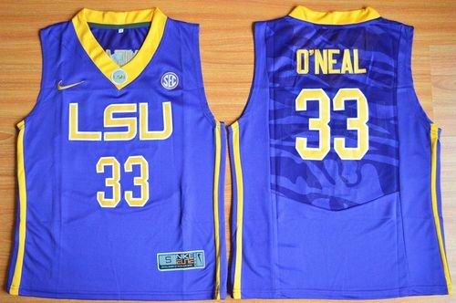 Tigers #33 Shaquille O'Neal Purple Basketball Stitched Youth NCAA Jersey - Click Image to Close